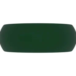 vidaXL Lavabo de lujo redondo cerámica 40x15 cm verde oscuro mate Online