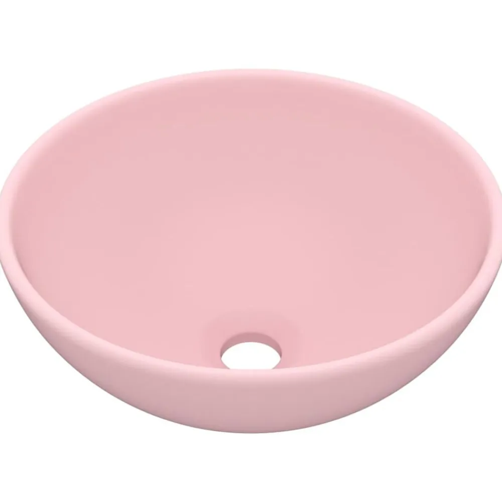 vidaXL Fontanería-Lavabo de lujo redondo cerámica 32,5x14 cm