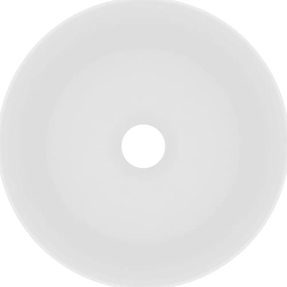 vidaXL Lavabo de lujo redondo cerámica 40x15 cm blanco mate Hot