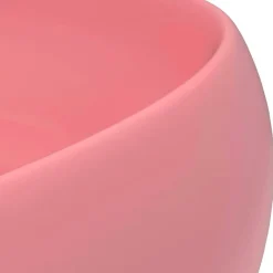 vidaXL Lavabo de lujo redondo cerámica 40x15 cm rosa mate Sale