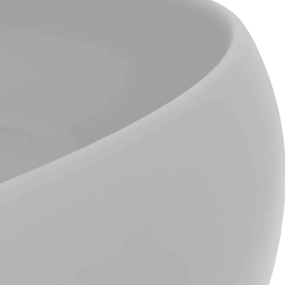 vidaXL Lavabo de lujo redondo cerámica 40x15 cm gris claro mate Clearance