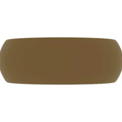 vidaXL Lavabo de lujo redondo cerámica 40x15 cm crema mate Best