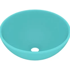 vidaXL Fontanería-Lavabo de lujo redondo cerámica 32,5x14 cm