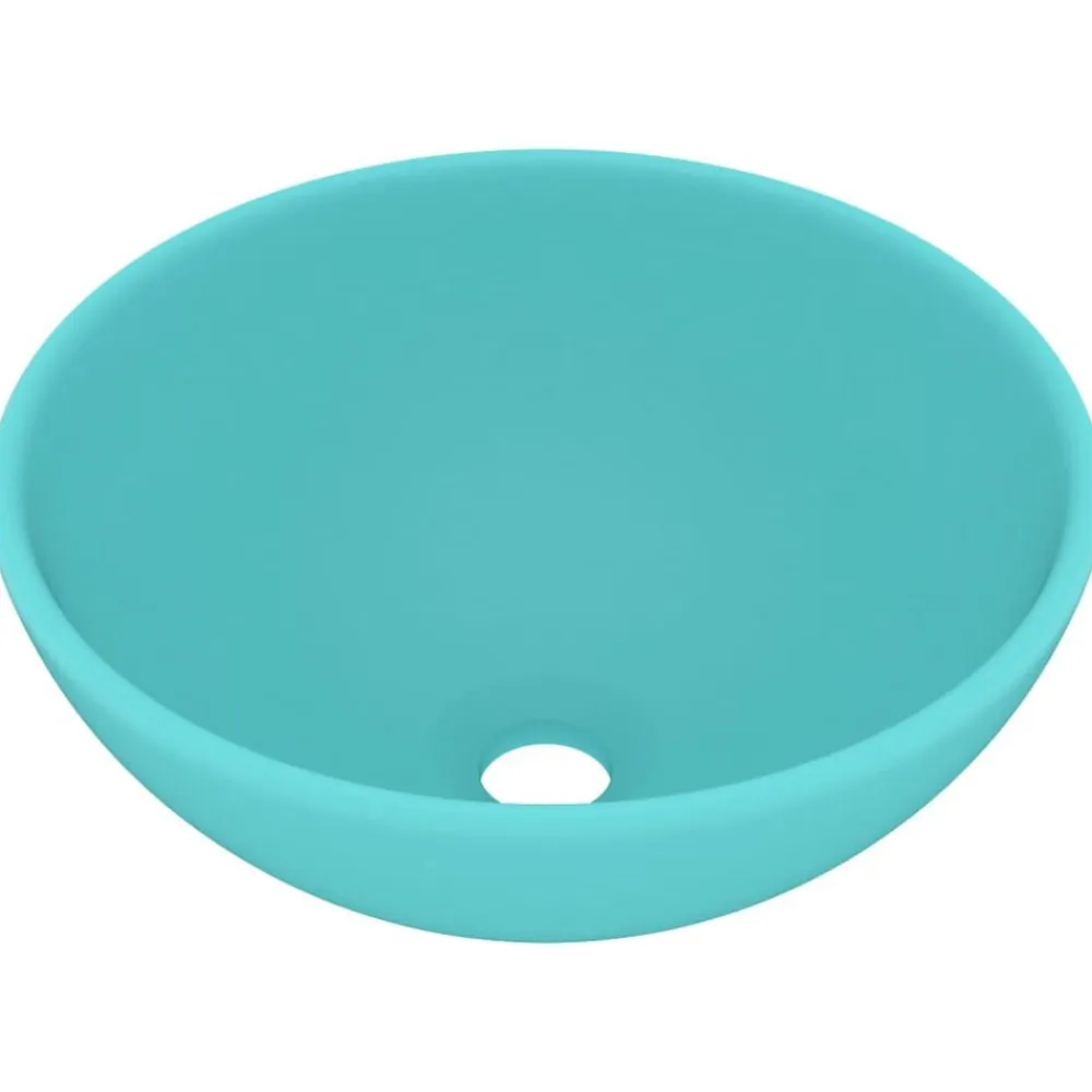 vidaXL Fontanería-Lavabo de lujo redondo cerámica 32,5x14 cm