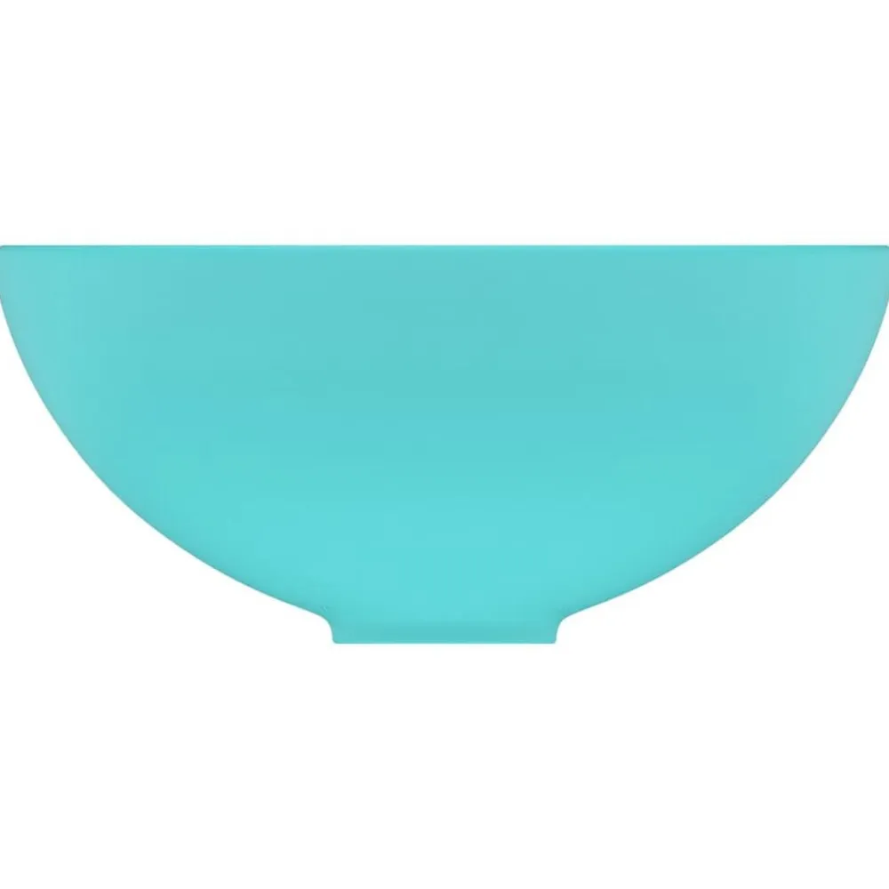 vidaXL Fontanería-Lavabo de lujo redondo cerámica 32,5x14 cm