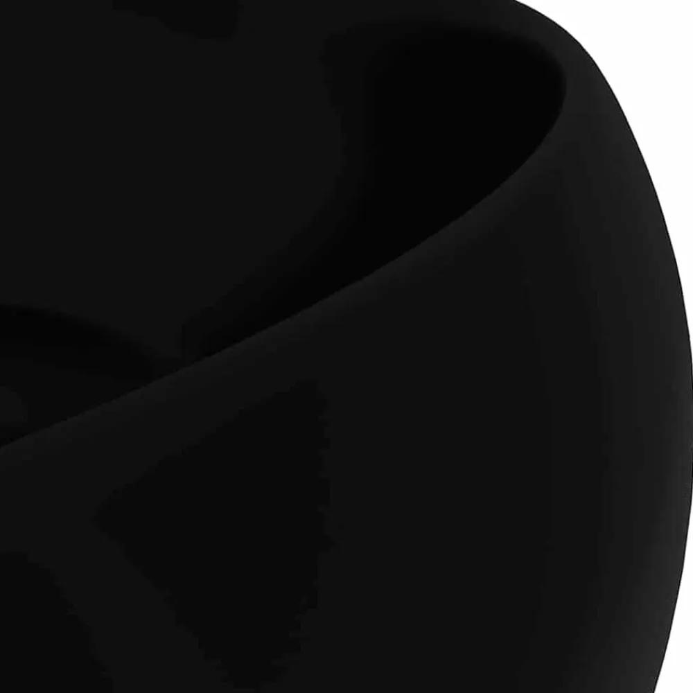 vidaXL Lavabo de lujo redondo cerámica 40x15 cm Negro mate Online