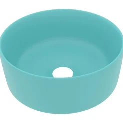 vidaXL Fontanería-Lavabo de lujo redondo cerámica 40x15 cm