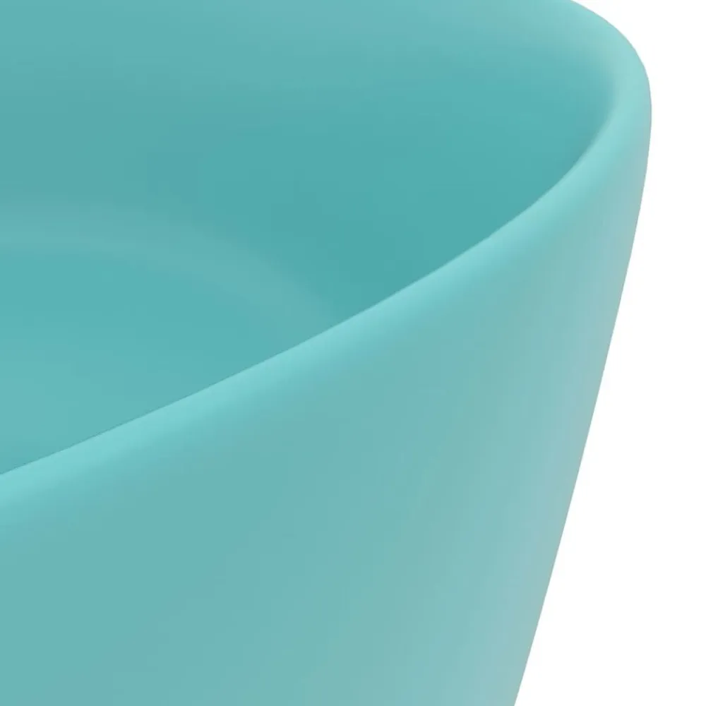 vidaXL Fontanería-Lavabo de lujo redondo cerámica 40x15 cm
