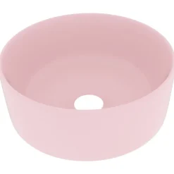 vidaXL Fontanería-Lavabo de lujo redondo cerámica 40x15 cm