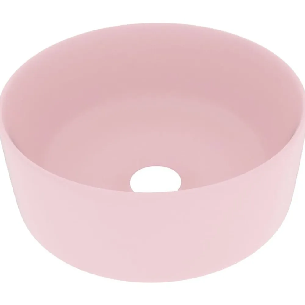 vidaXL Fontanería-Lavabo de lujo redondo cerámica 40x15 cm
