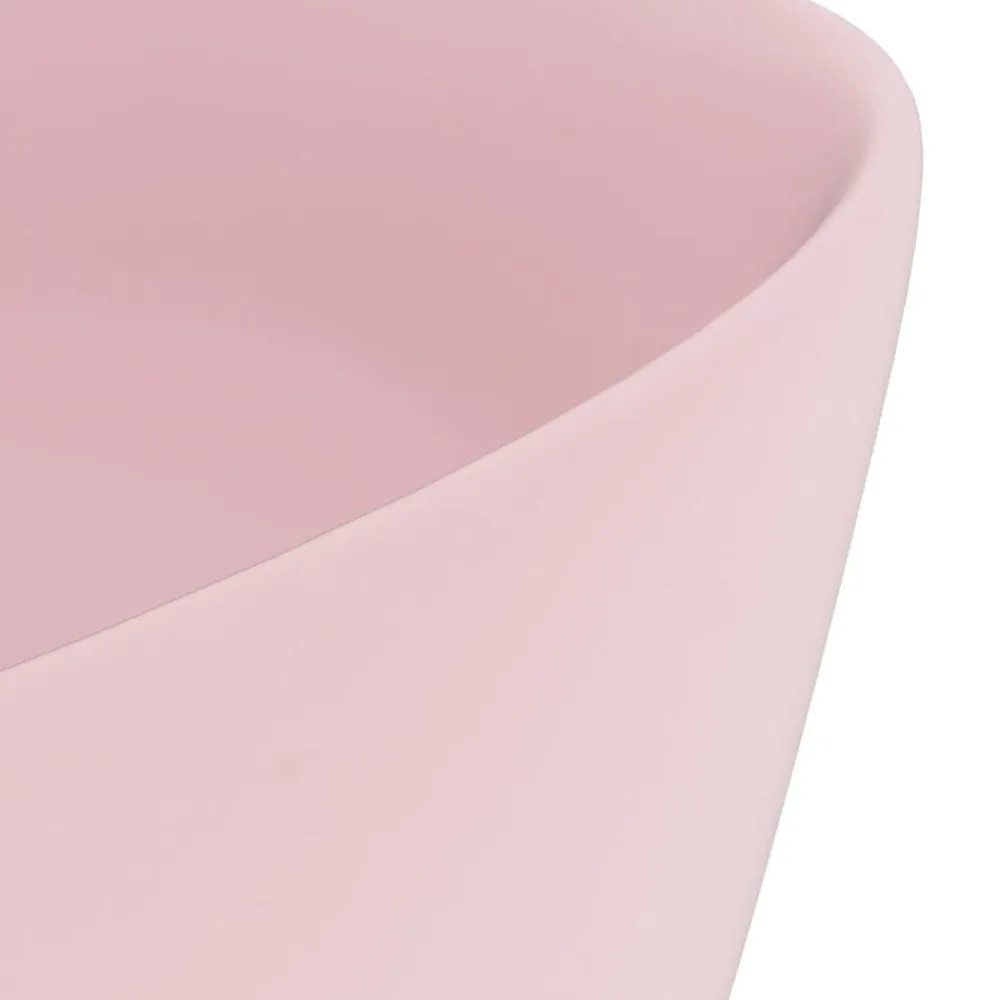 vidaXL Fontanería-Lavabo de lujo redondo cerámica 40x15 cm