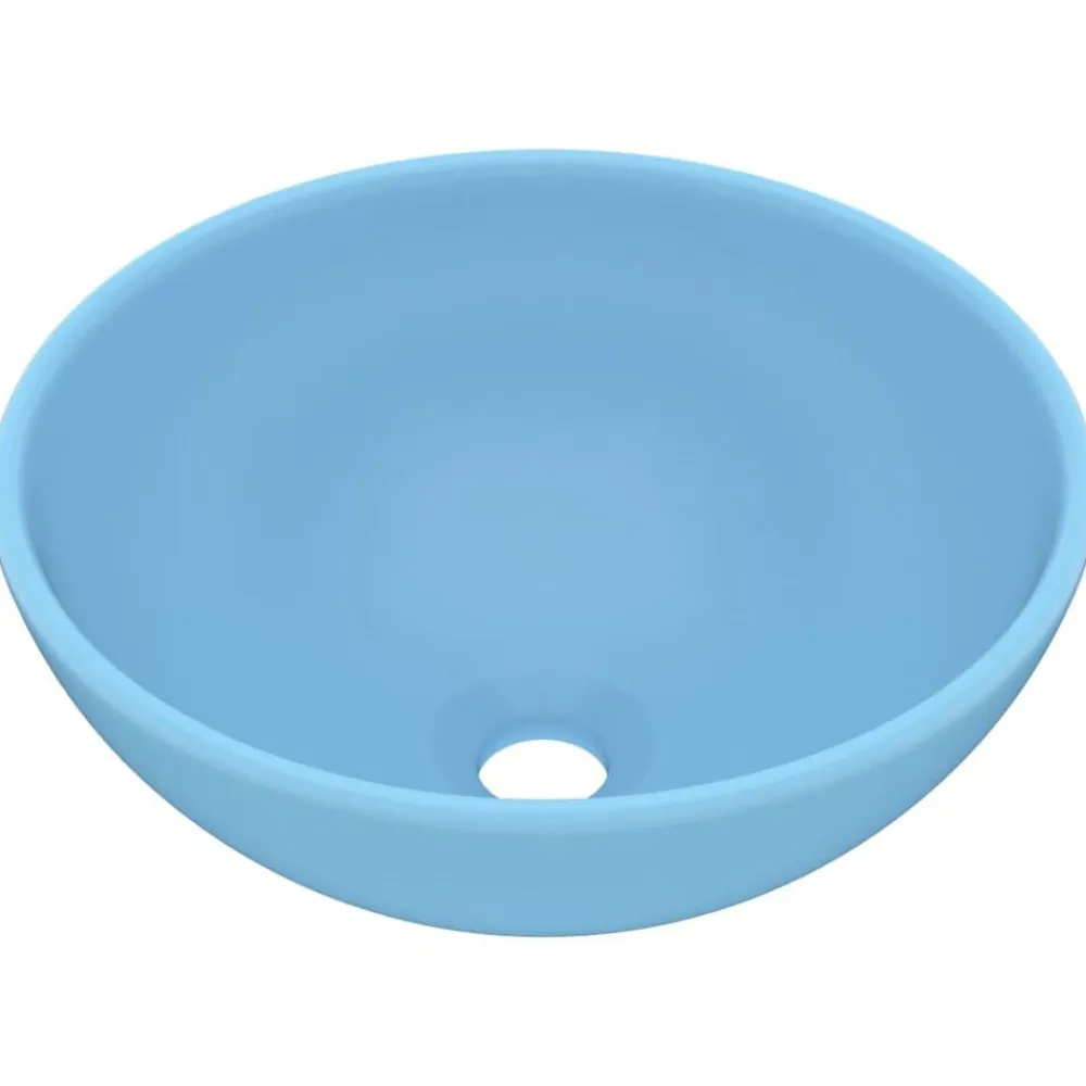 vidaXL Fontanería-Lavabo de lujo redondo cerámica 32,5x14 cm
