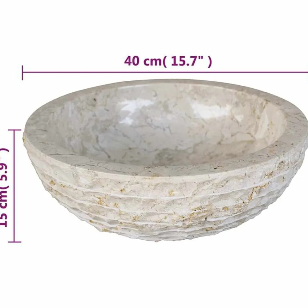 vidaXL Fontanería-Lavabo de mármol 40 cm color