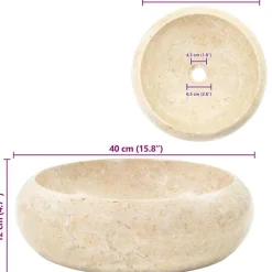 vidaXL Fontanería-Lavabo de mármol 40x12 cm
