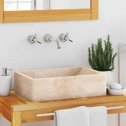 vidaXL Fontanería-Lavabo de mármol con brillo 45x30x12 cm