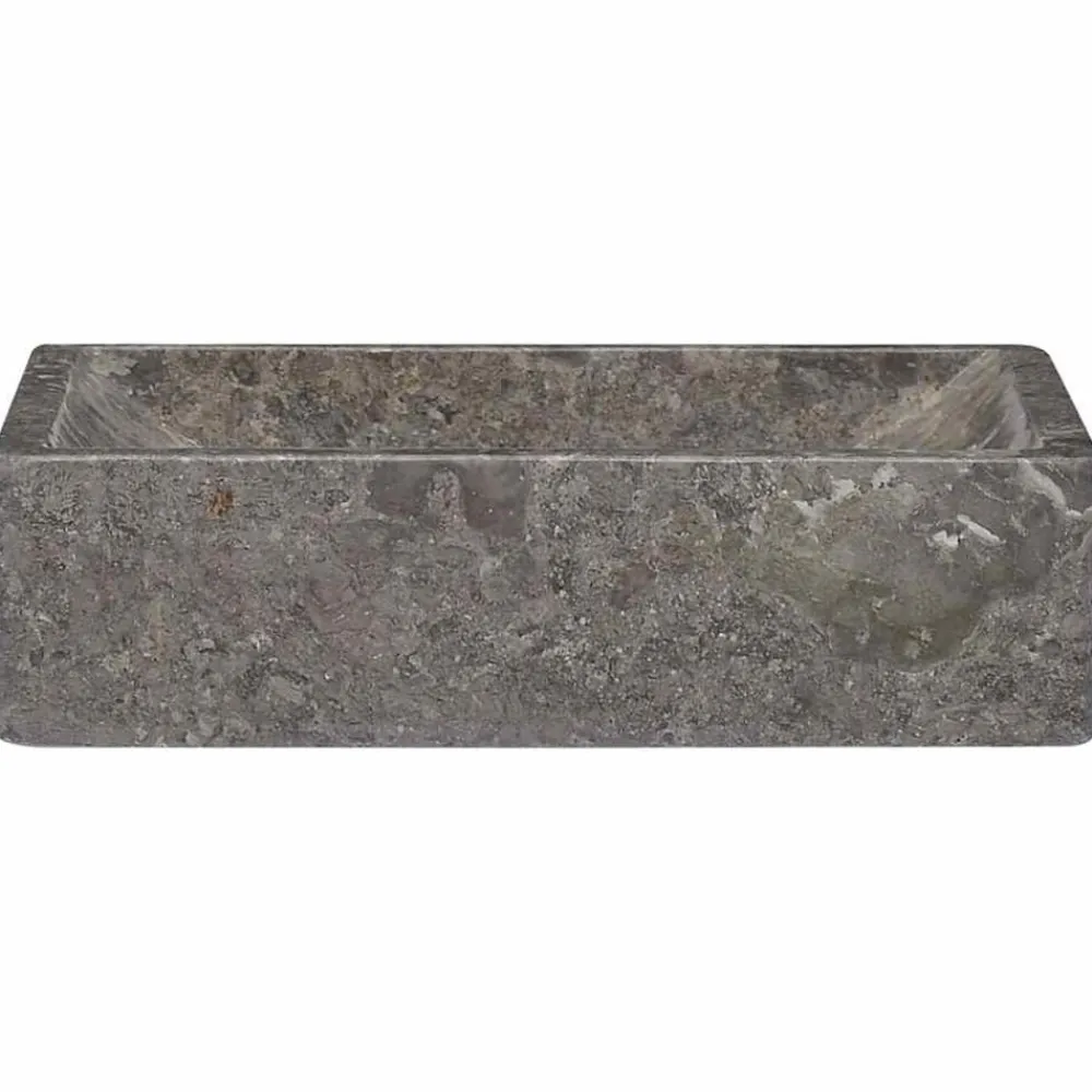 vidaXL Lavabo de mármol con brillo 45x30x12 cm Gris Sale