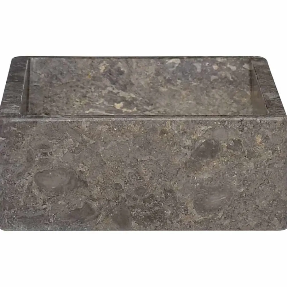 vidaXL Lavabo de mármol con brillo 45x30x12 cm Gris Sale