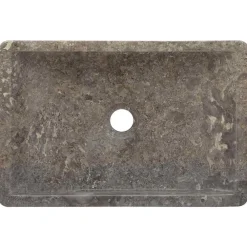 vidaXL Lavabo de mármol con brillo 45x30x12 cm Gris Sale