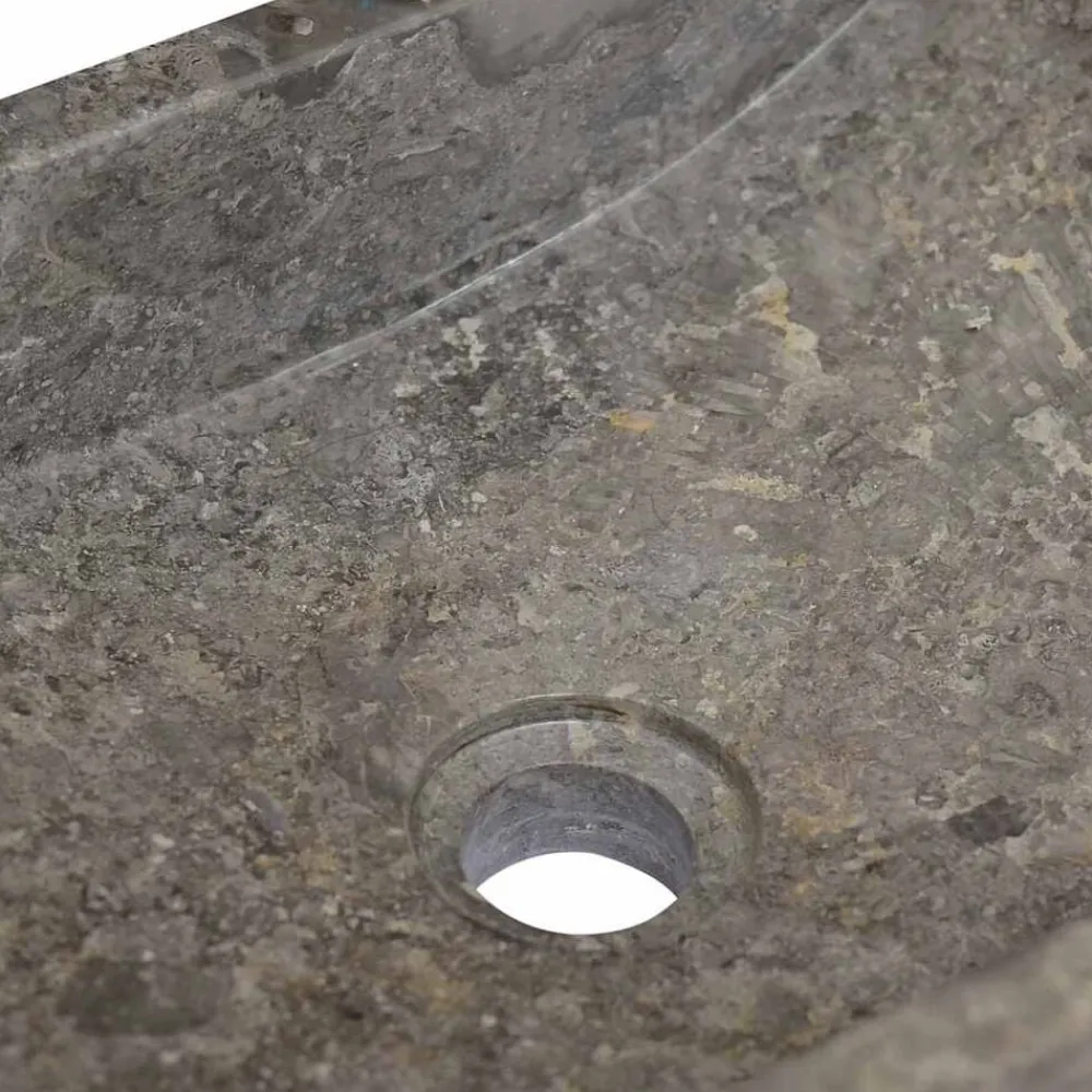 vidaXL Lavabo de mármol con brillo 45x30x12 cm Gris Sale