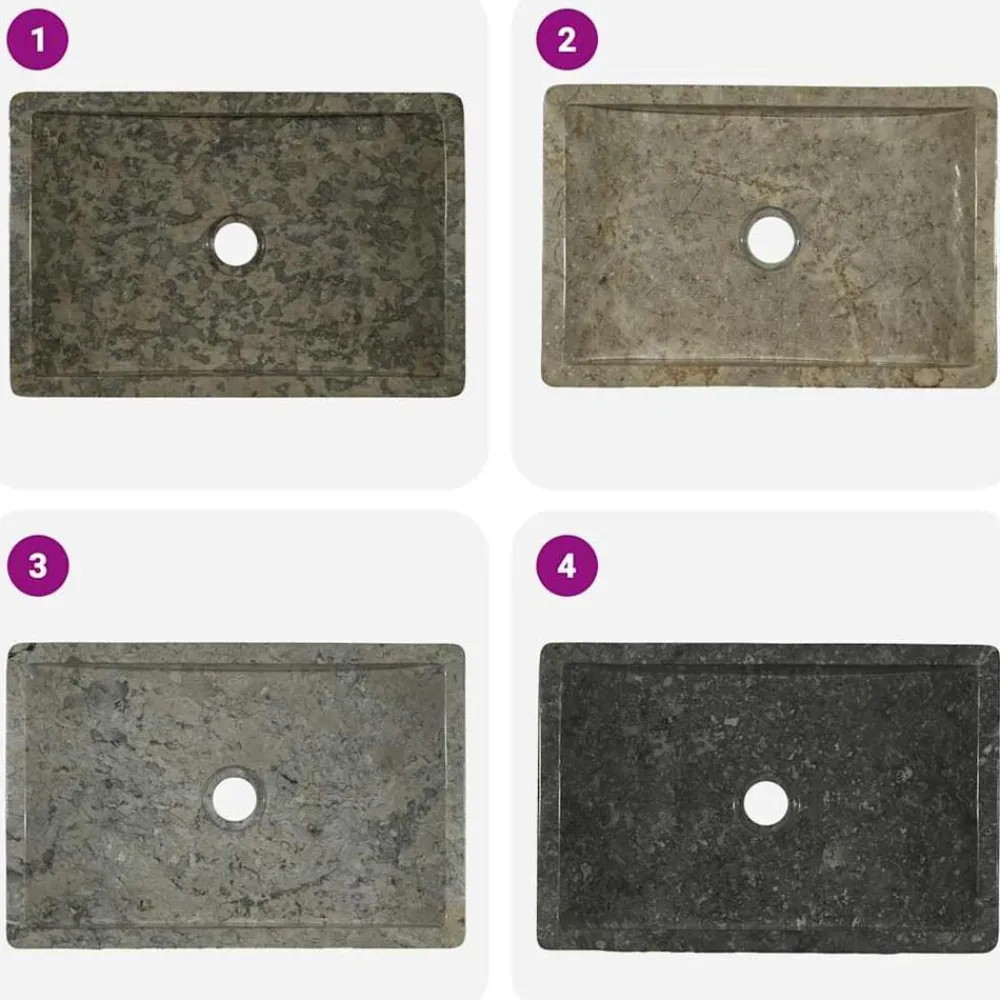 vidaXL Lavabo de mármol con brillo 45x30x12 cm Gris Sale