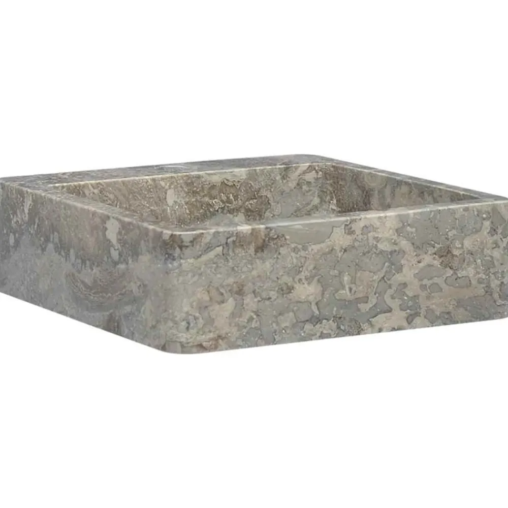 vidaXL Lavabo de mármol 40x40x12 cm Gris Best