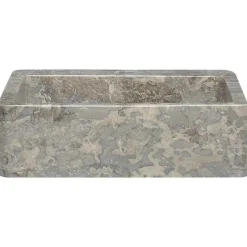 vidaXL Lavabo de mármol 40x40x12 cm Gris Best