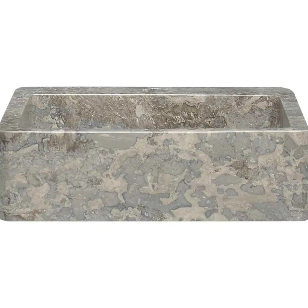 vidaXL Lavabo de mármol 40x40x12 cm Gris Best