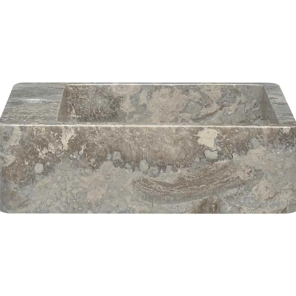 vidaXL Lavabo de mármol 40x40x12 cm Gris Best