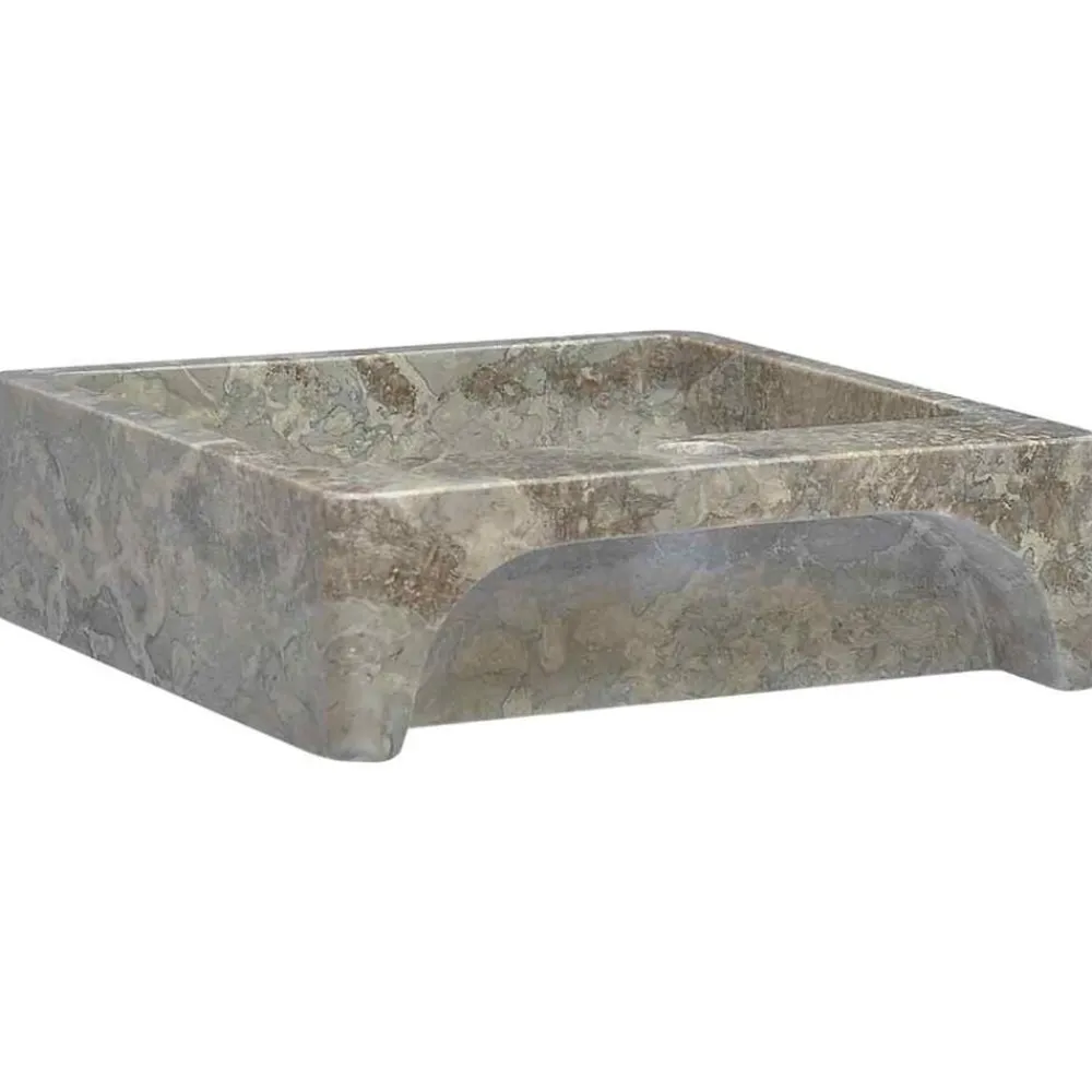 vidaXL Lavabo de mármol 40x40x12 cm Gris Best
