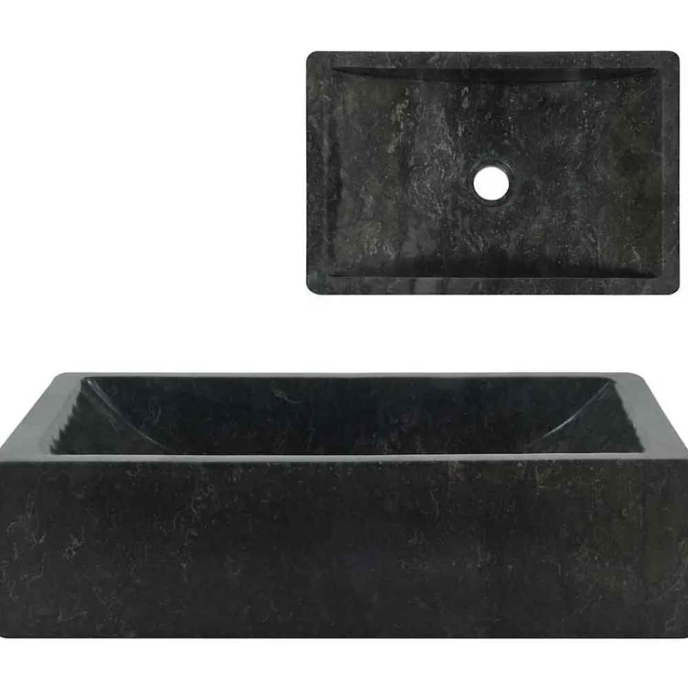 vidaXL Fontanería-Lavabo de mármol con brillo 45x30x12 cm