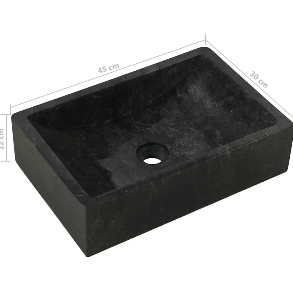 vidaXL Fontanería-Lavabo de mármol con brillo 45x30x12 cm