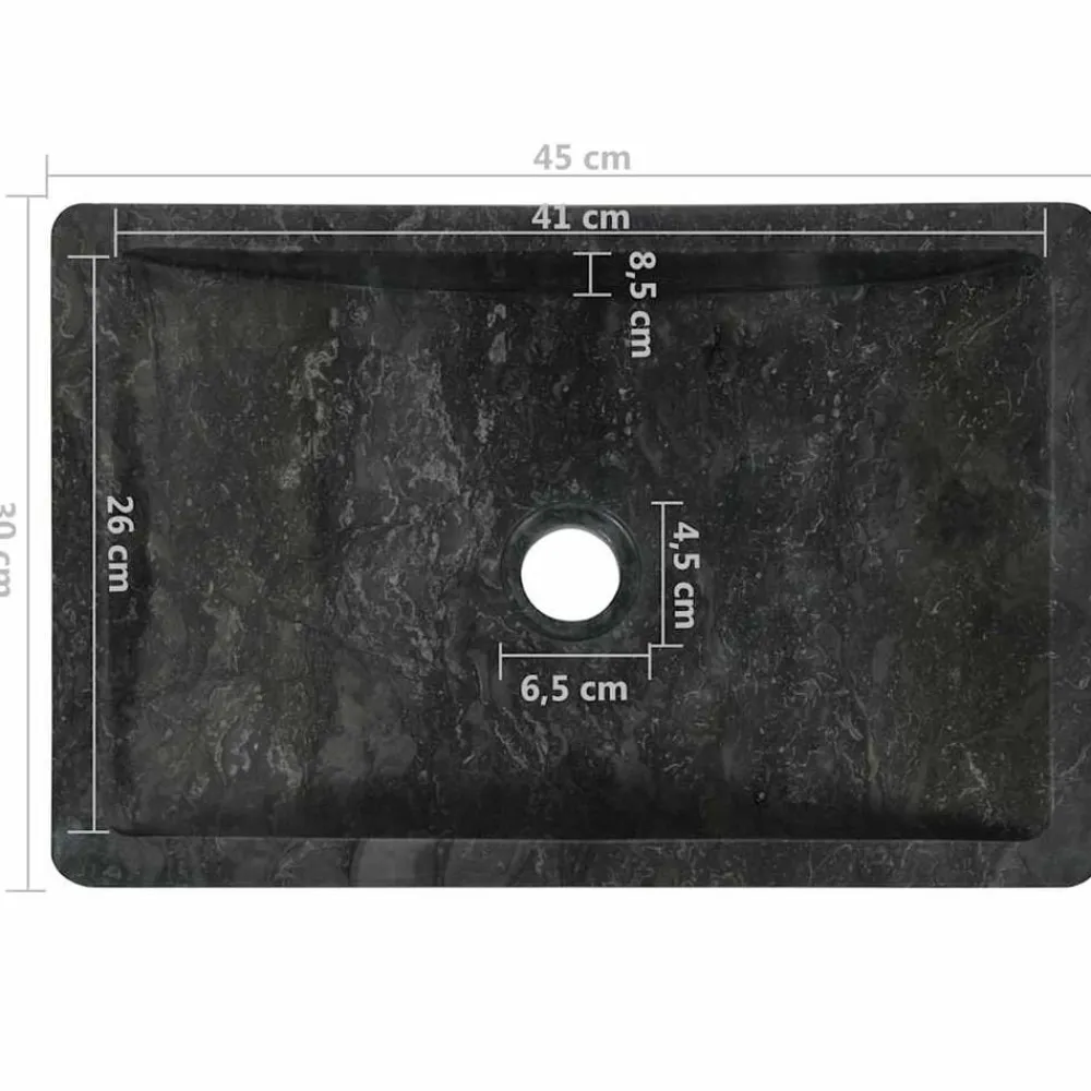 vidaXL Fontanería-Lavabo de mármol con brillo 45x30x12 cm
