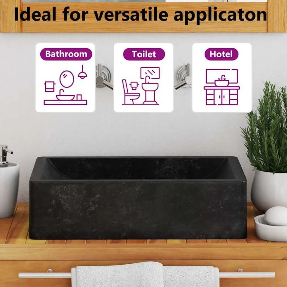 vidaXL Fontanería-Lavabo de mármol con brillo 45x30x12 cm