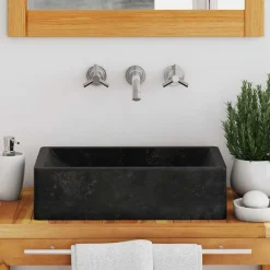 vidaXL Fontanería-Lavabo de mármol con brillo 45x30x12 cm