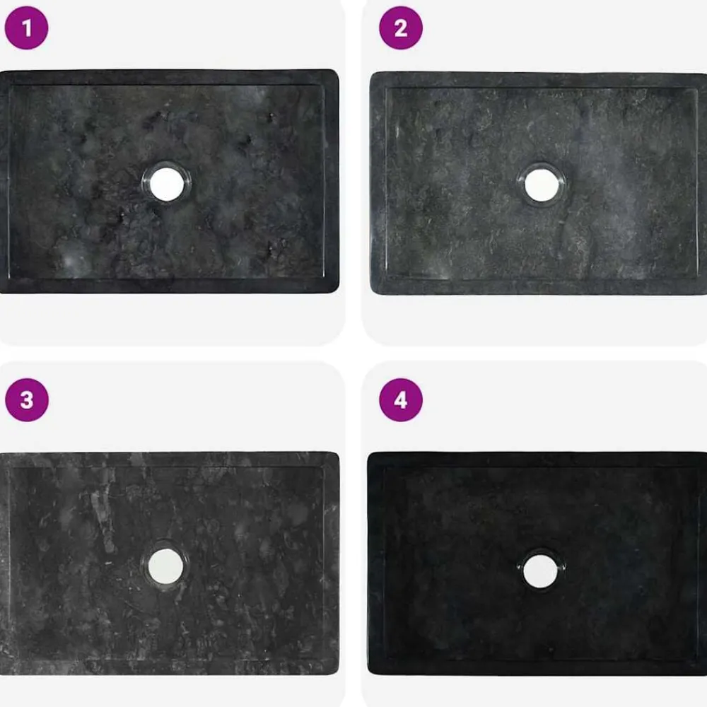 vidaXL Fontanería-Lavabo de mármol con brillo 45x30x12 cm