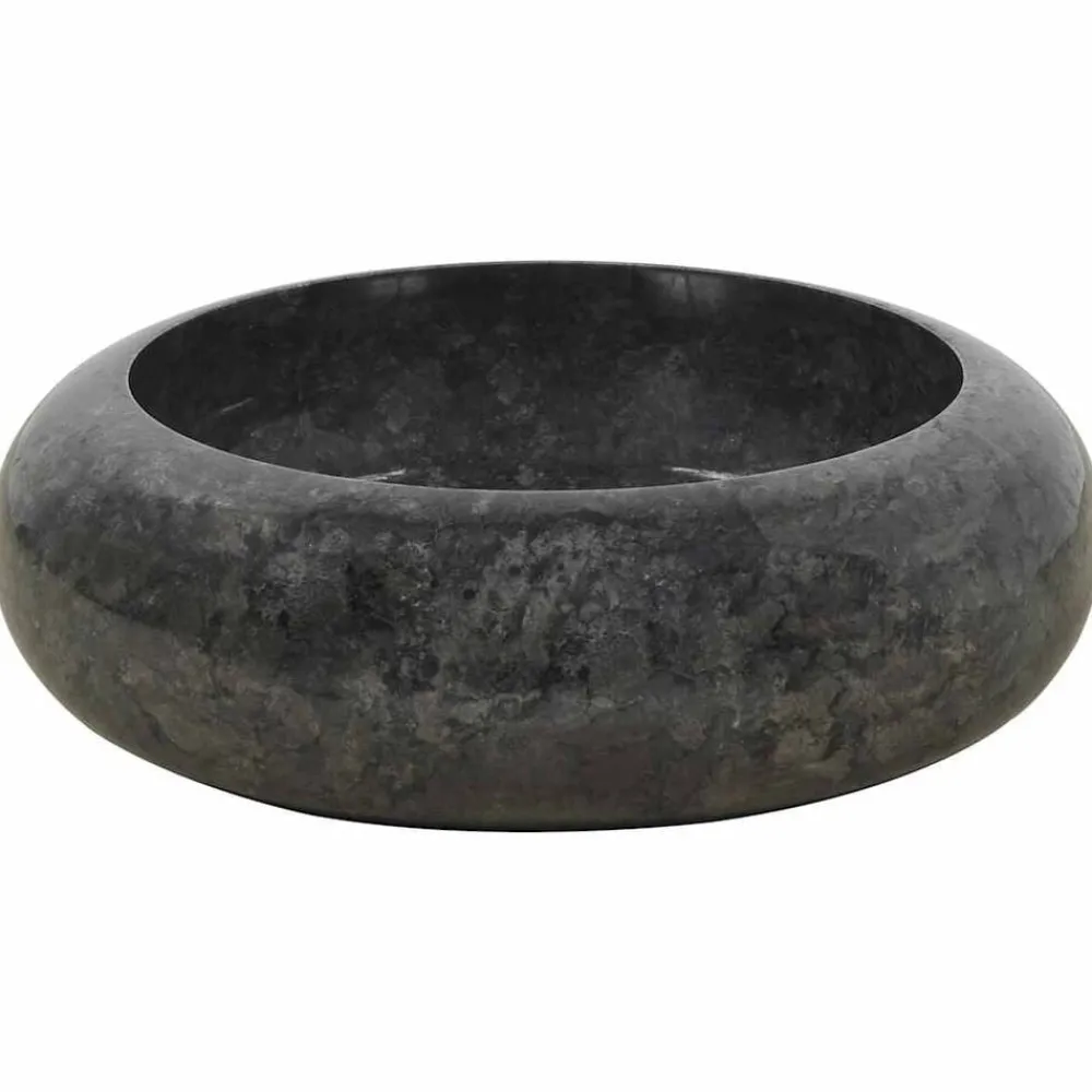 vidaXL Lavabo de mármol 40x12 cm Negro Hot