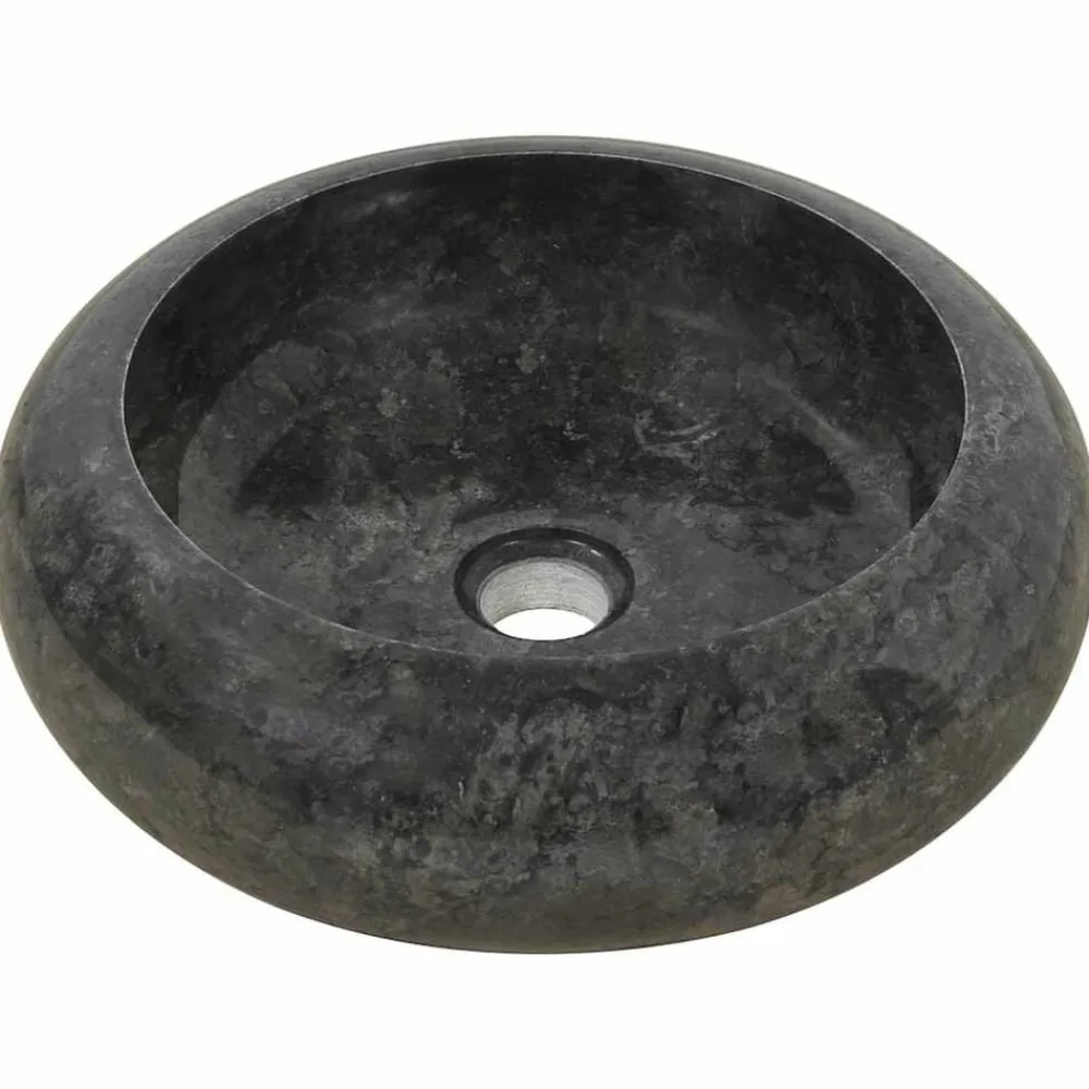 vidaXL Lavabo de mármol 40x12 cm Negro Hot