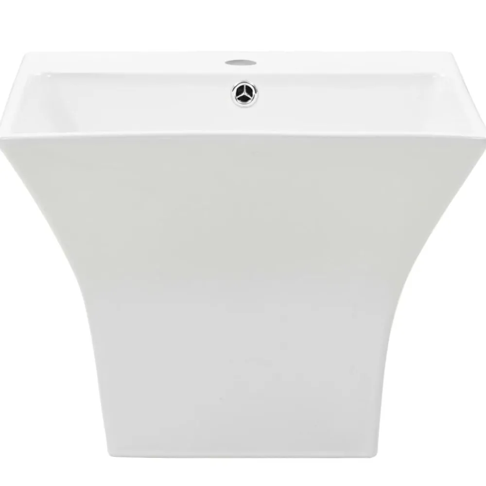 vidaXL Lavabo de pared de cerámica blanco 500x450x410 mm
