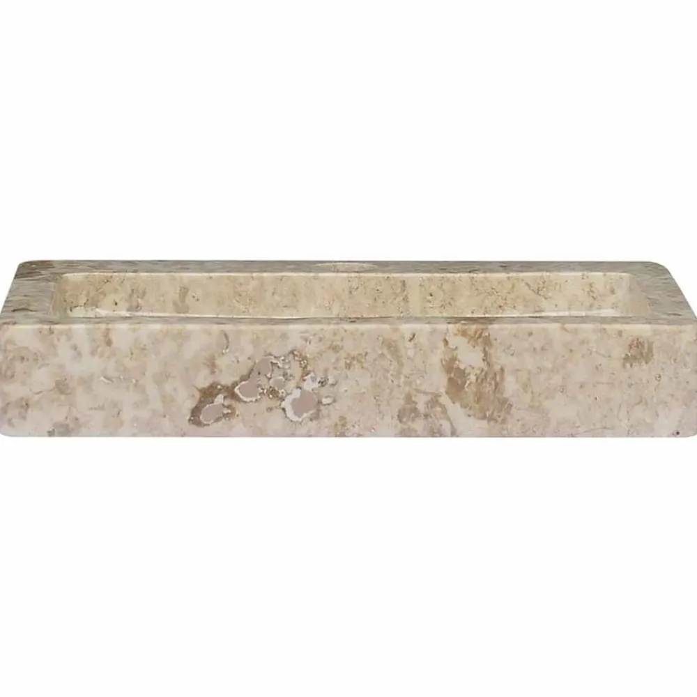 vidaXL Lavabo de pared mármol 38x24x6,5 cm Crema Best