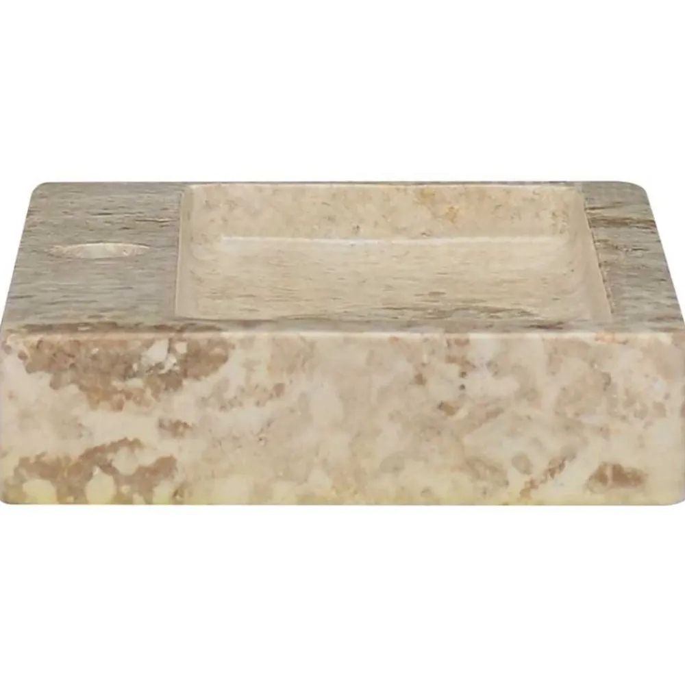 vidaXL Lavabo de pared mármol 38x24x6,5 cm Crema Best