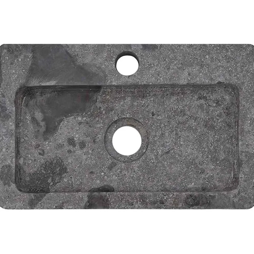 vidaXL Lavabo de pared mármol 38x24x6,5 cm Gris New