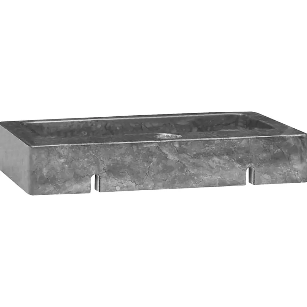 vidaXL Lavabo de pared mármol 38x24x6,5 cm Gris New
