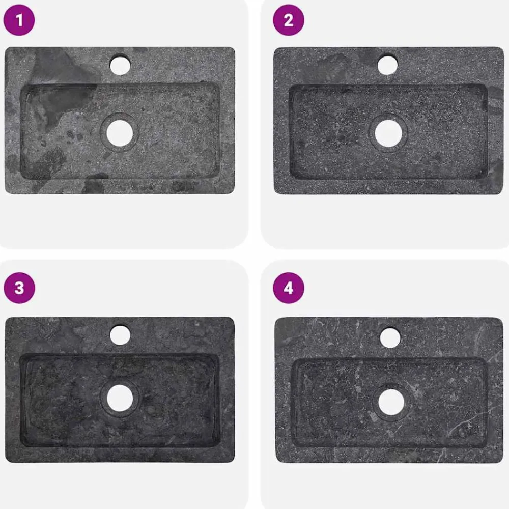 vidaXL Lavabo de pared mármol 38x24x6,5 cm Gris New