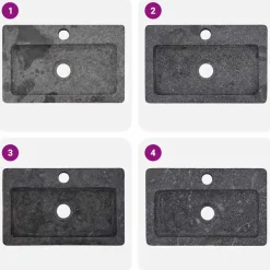 vidaXL Lavabo de pared mármol 38x24x6,5 cm Gris New