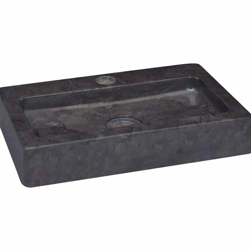 vidaXL Fontanería-Lavabo de pared mármol crema 38x24x6,5 cm