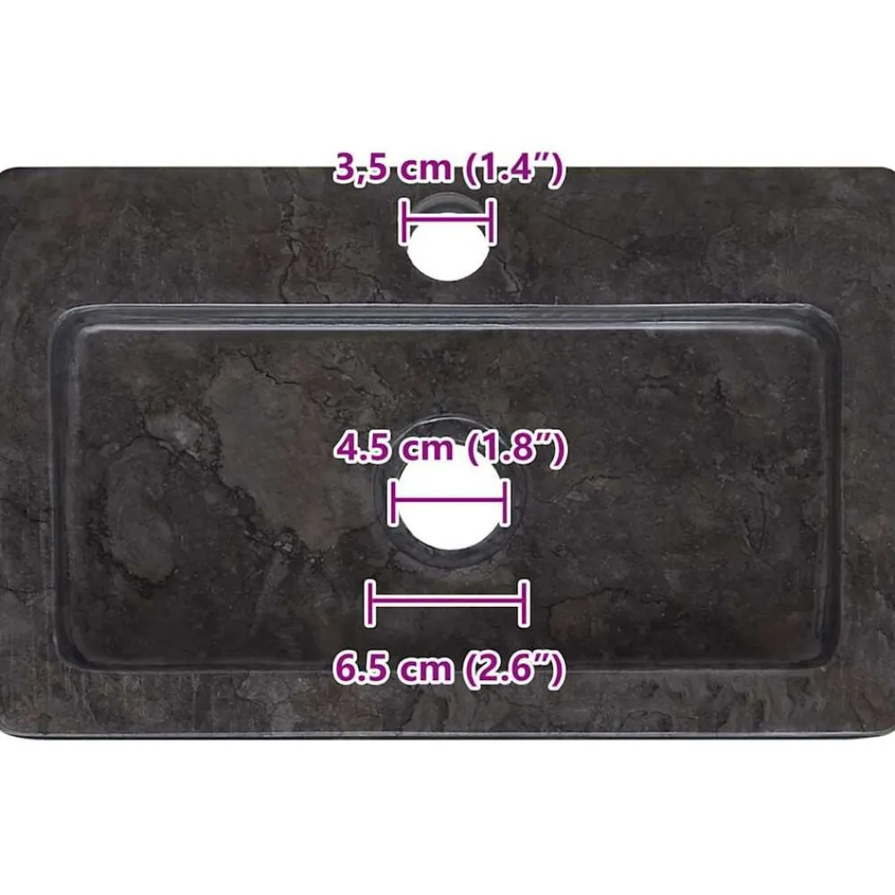 vidaXL Fontanería-Lavabo de pared mármol crema 38x24x6,5 cm