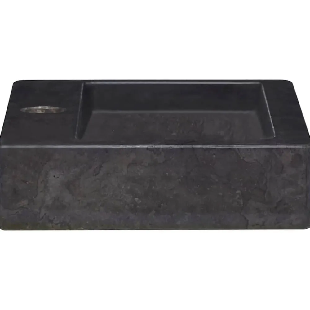 vidaXL Fontanería-Lavabo de pared mármol crema 38x24x6,5 cm