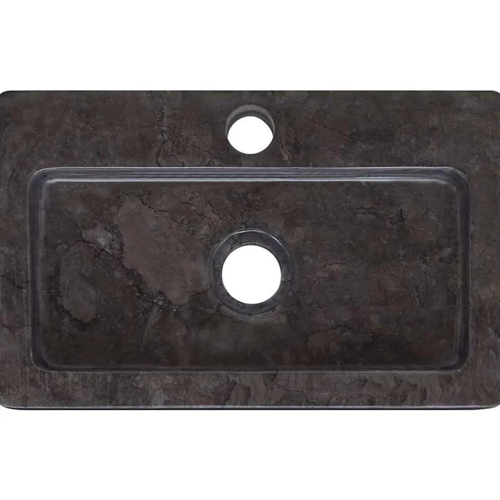 vidaXL Fontanería-Lavabo de pared mármol crema 38x24x6,5 cm