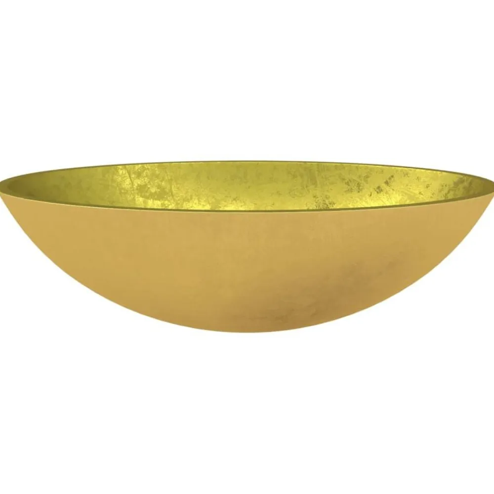 vidaXL Lavabo de vidrio 50x37x14 cm Dorado Sale