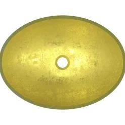 vidaXL Lavabo de vidrio 50x37x14 cm Dorado Sale